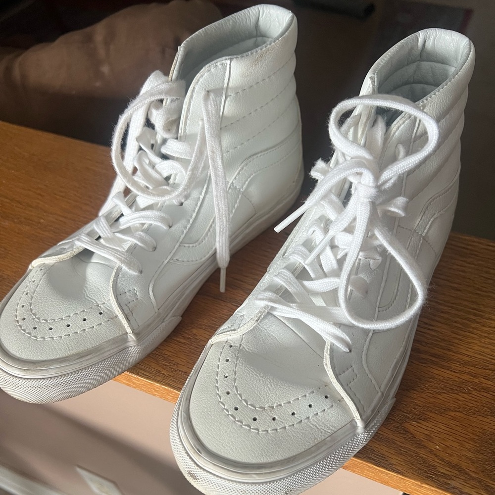 White leather vans